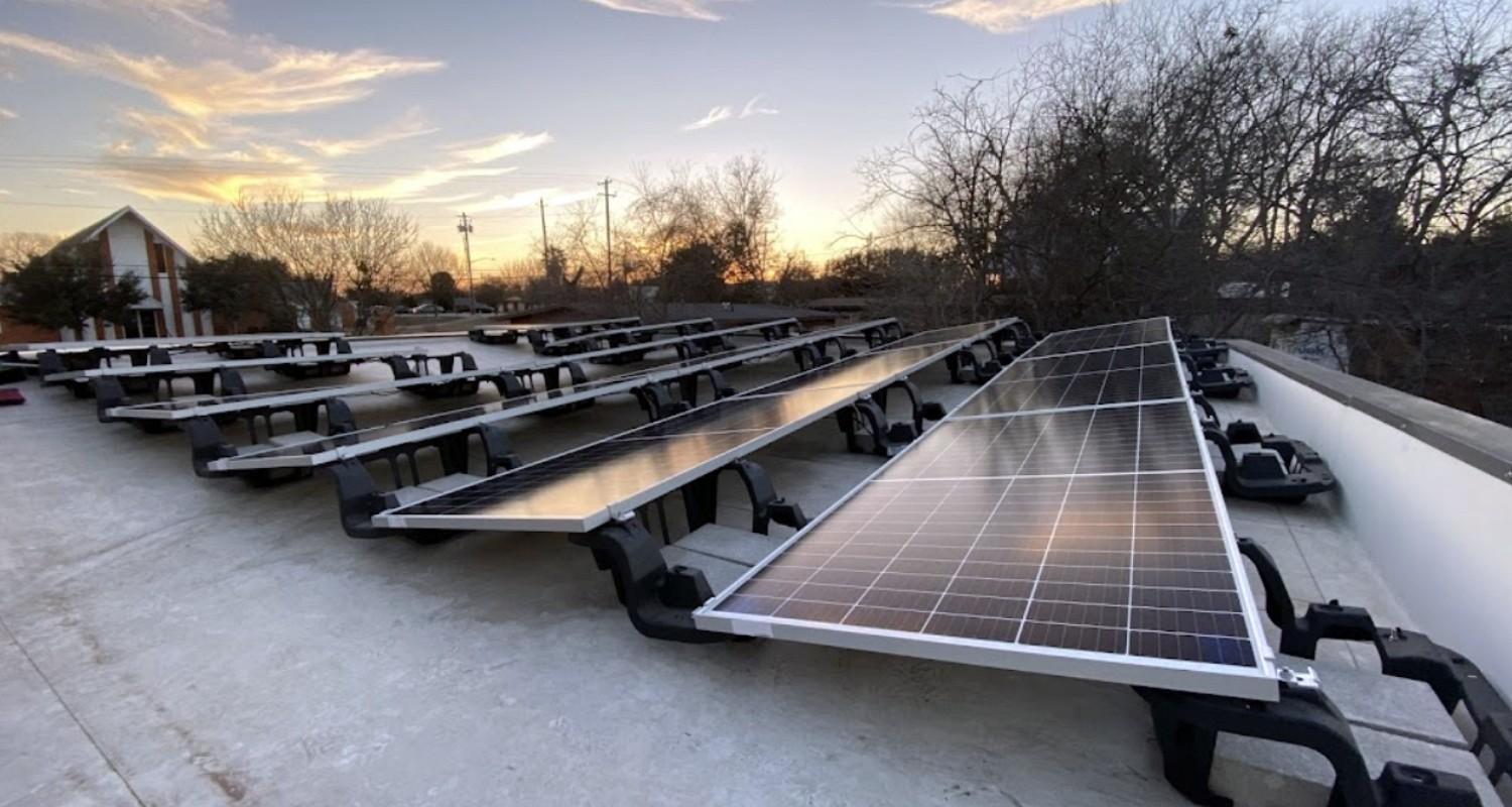 Rooftop solar array installed on an Austin-area home