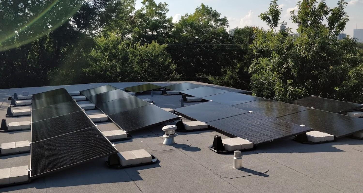 Rooftop solar array installed on an Austin-area home