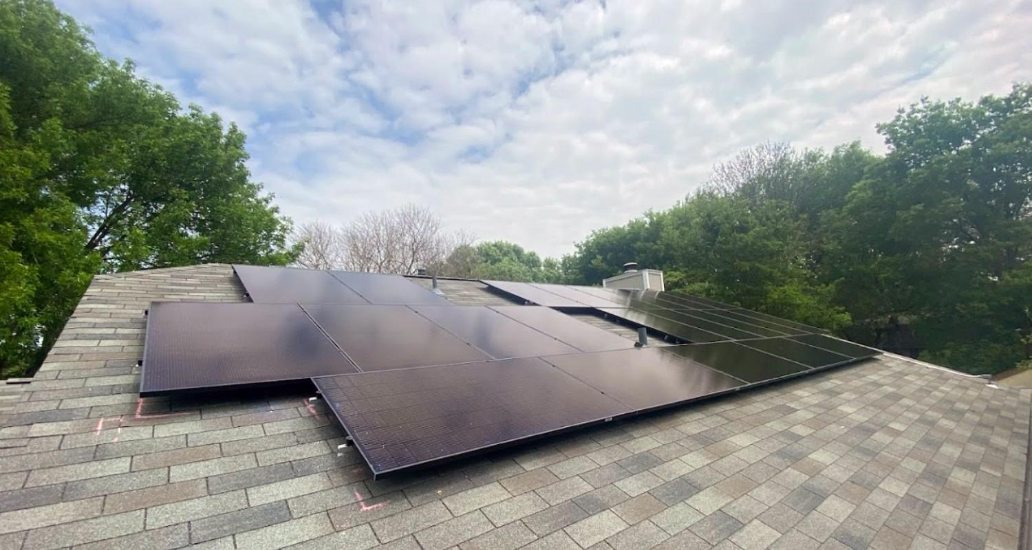 Rooftop solar array installed on an Austin-area home