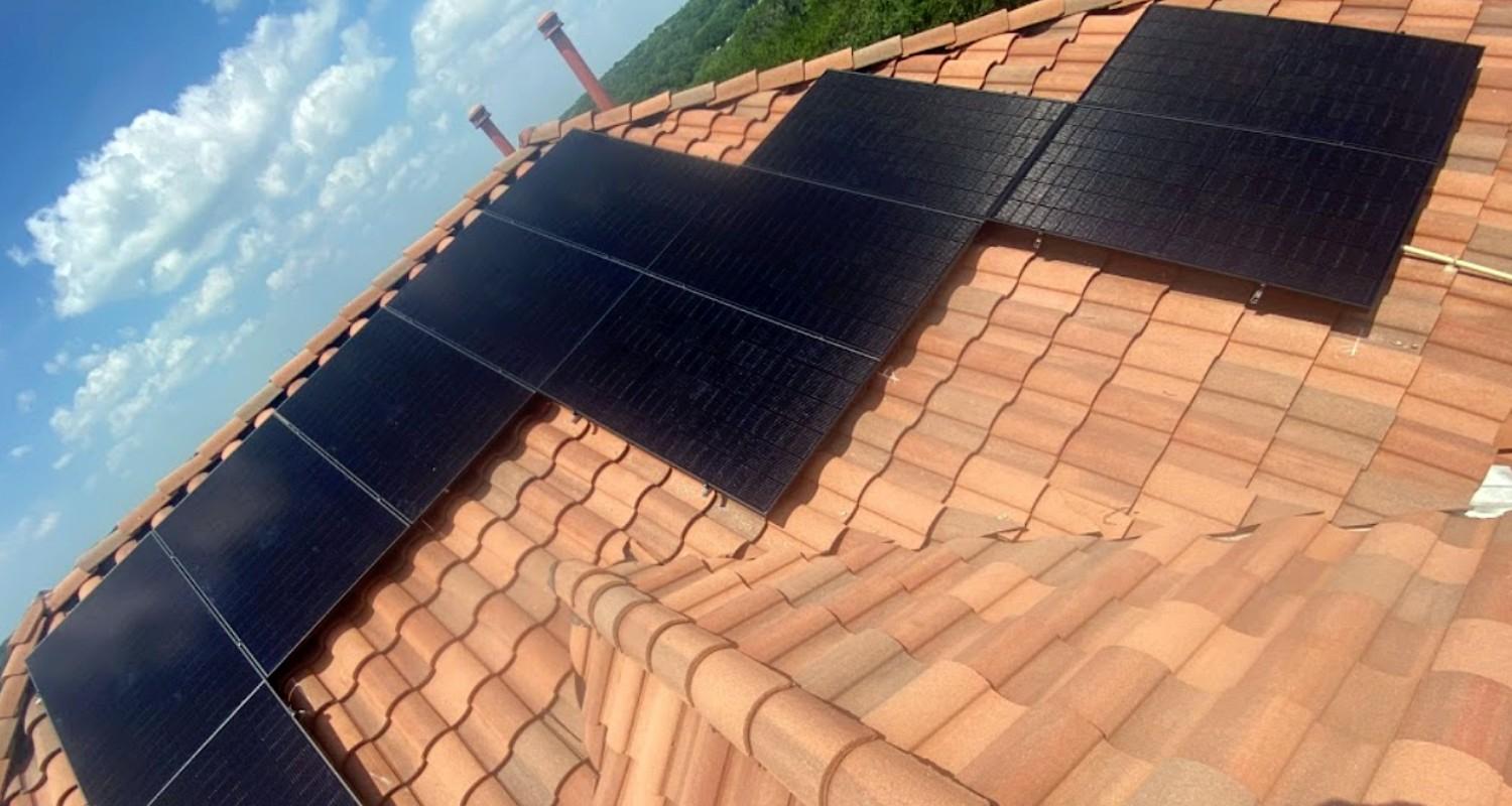 Rooftop solar array installed on an Austin-area home